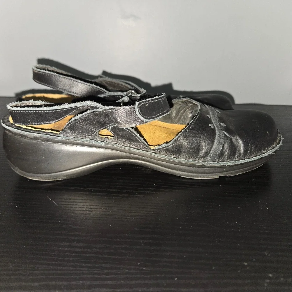 Naot Gardenia Mary Jane Sandals Womens Size 41 Black Leather Ankle Straps Shoes